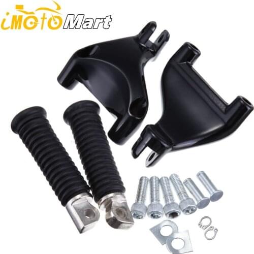 Motorcycle Rear Foot Rests Pegs Pedal Back Passenger Footpeg Assembly w/ Mounting Kit For Harley Sportster XL 883 1200 2014-2013