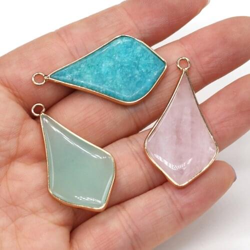 Natural Stone Pendant Petal Shaped Semi-precious For Jewelry Making DIY Necklace Bracelet Anklet Earrings Accessory