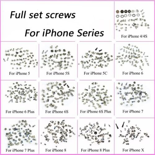 For iPhone X XS XR XS MAX 7G 8G Full Screws Set with 2 Bottom Dock Screws Complete Kit Replacement Repair Parts for iPhone