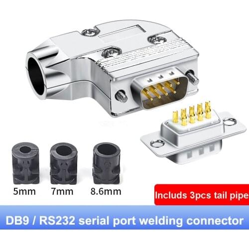 Industrial DB9 Female 9-pin Plug DB15 Male 15 pin Connector Gold-plated Computer Serial Port Head 90 Degree Elbow 232 Connectors