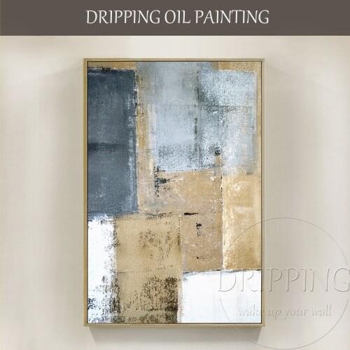 Simple Design High Quality Hand-painted Modern Grey Oil Painting on Canvas Modern Art Oil Painting for All Kinds of Wall Decor