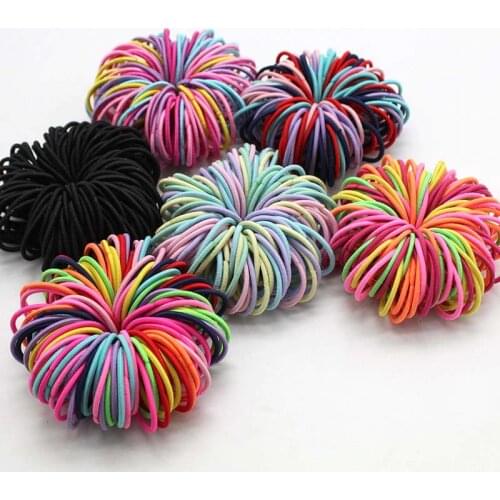 100Pcs/lot Multicolor Girls Hair Rings Hair Accessories Ponytail Rubber Hair Rope High Elastic Hair Rope Head Rope for Girls Set