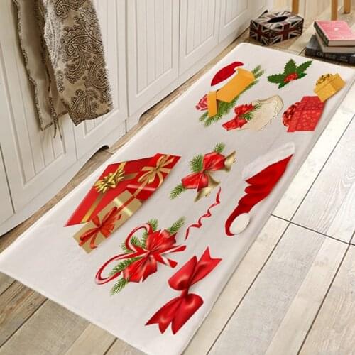 Christmas Rug Creative 3D Printing Hallway Carpets and Rugs for Bedroom Living Room Carpet Kitchen Bathroom Anti-Slip Floor Mats
