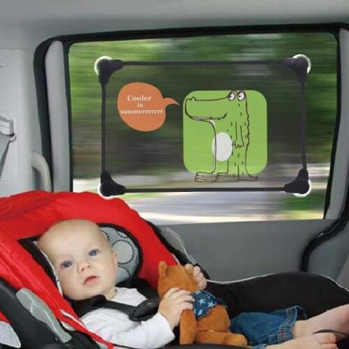 Adsorption Car Sun Shade Cute Animals Cartoon Sucker Shade Screens Heat Insulation Curtain for Most Auto can CSV