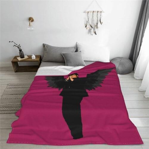Wearable warm flannel Johnny And Hallyday blanket Singer blankets for Sofa Sherpa Fleece Bedspread Wrap