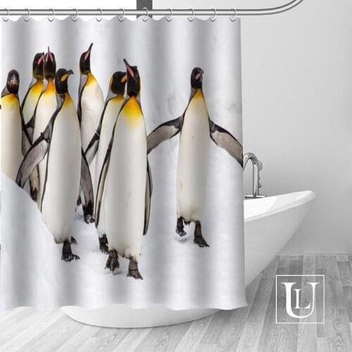 Penguin Shower Curtains Custom Design Creative Shower Curtain Bathroom Waterproof Polyester Fabric