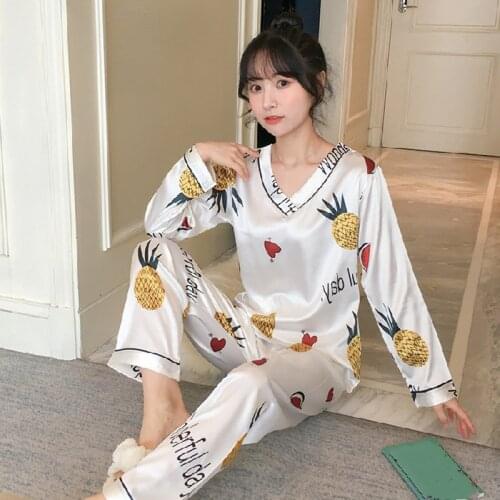 Japan Style Fashion 2021 Pajamas Set for Woman Autumn Full Sleeve Kimono Floral Print Sleepwear 2 Pcs Set with Slashes Pjs Set