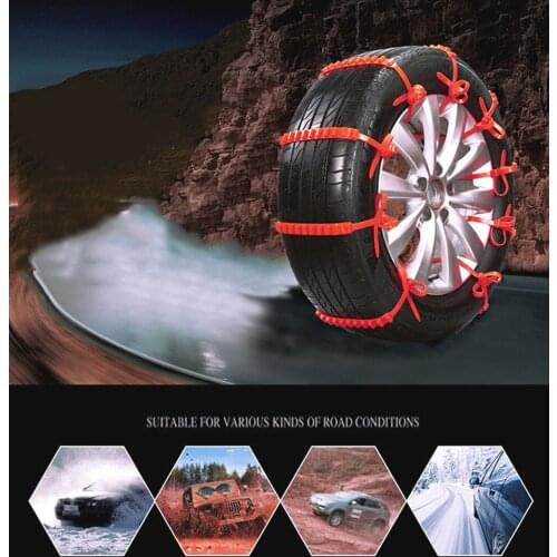 CARPRIE 1/10Pcs Car Snow Chain Winter Non-slip Snow Mud Wheel Tyre Thickened Tire Tendon Anti-skid Emergency Chain Universal