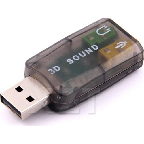 1pcs Hot Sale USB to 3D Audio USB External Sound Card Adapter 5.1 Channel Sound Professional Microphone 3.5mm connector