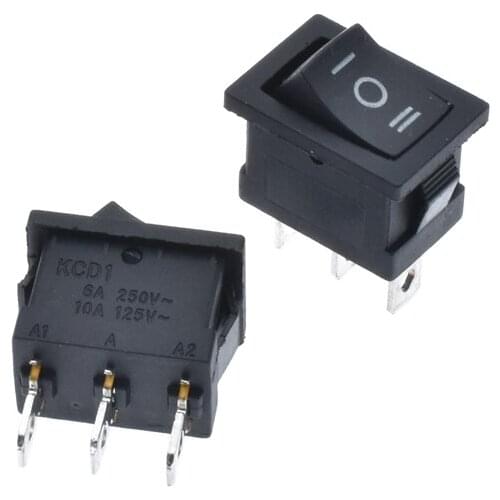 10PCS Ship Type Switch 15*21mm 3PIN ON/OFF/ON Boat Rocker Switch 6A/250V 10A/125V 15X21