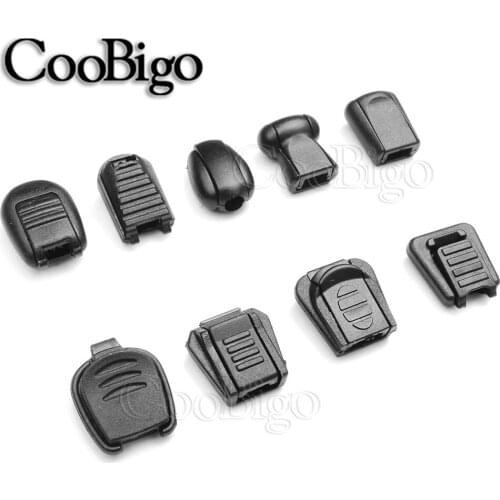 10pcs Zipper Pull Cord Ends Clip Black For Outdoor Paracord Cord Tether Tip Cord Lock Sportswear Shoelace Rope Lanyard DIY Part