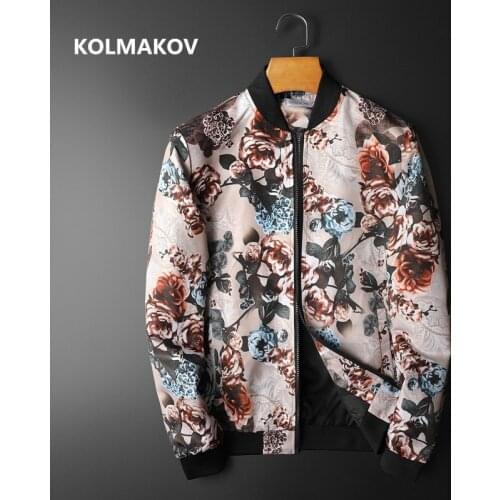 2021 spring Mens casual coat high quality jacket men, Autumn fashion Large size flower color jackets men size M-5XL