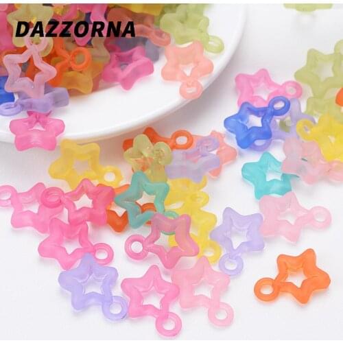50/100/150Pcs Mixed Acrylic Spacer Beads Charm Five-Pointed Star Shape Loose Beads For DIY Jewelry Making Bracelet Necklace