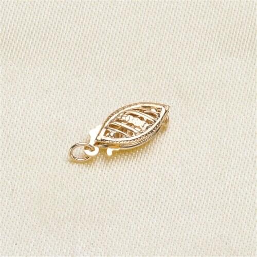 Solid G14K Gold Exquisite Insert Buckle Necklace for Jewelry Making Findings DIY Chains Connection Materials Handmade