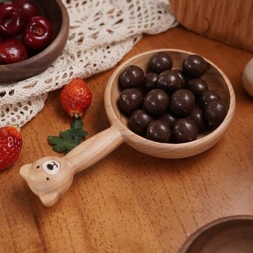 Bear Wooden Bowl For Salad Caton Tableware Household Japan Style Childrens Large Spoon Ins Cute