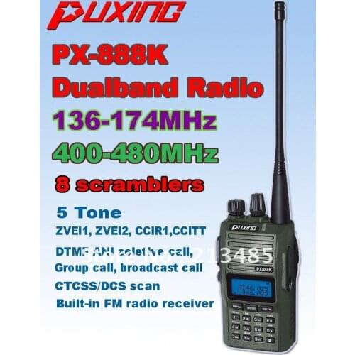 Camouflage PUXING PX-888K dualband dual frequency UHF 400-480Mhz VHF 136-174MHz two way radio walkie talkie transceiver