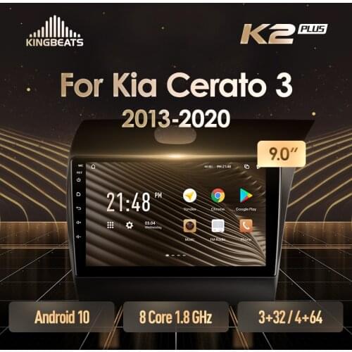 KingBeats Android 10 Octa-Core head unit HU 4G in Dash Car Radio Multimedia Video Player Navigation GPS For Kia Cerato 3 YD 2013 - 2020 Right hand driver no dvd 2 din Double Din Android Car Stereo 2din DDR4
