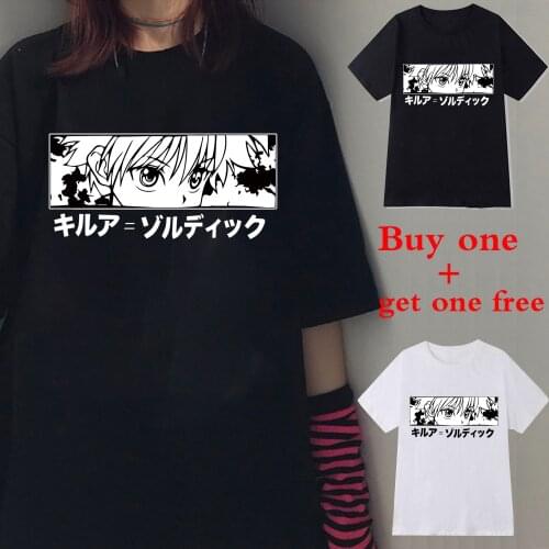 Buy One Get One Freeanime Hunter X Hunter T Shirt Women Casual Harajuku Tee Oversize Female Killua Zoldyck Eyes T-Shirt