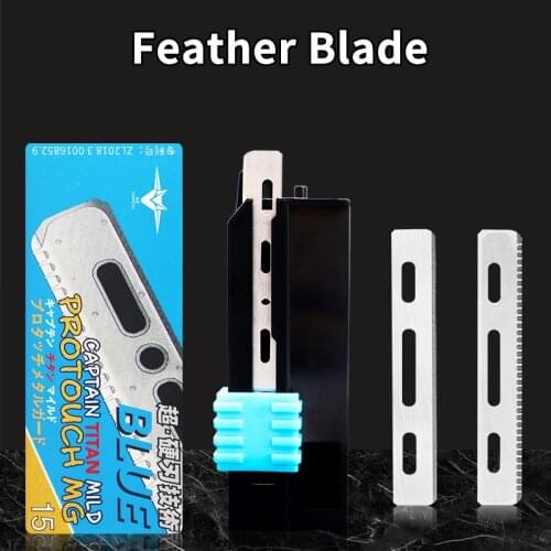 15Pcs Feather Shape Razor Blade Strip Steel Guard For Straight Razor Hair Styling Thinning Texturizing Cutting Feather Razor