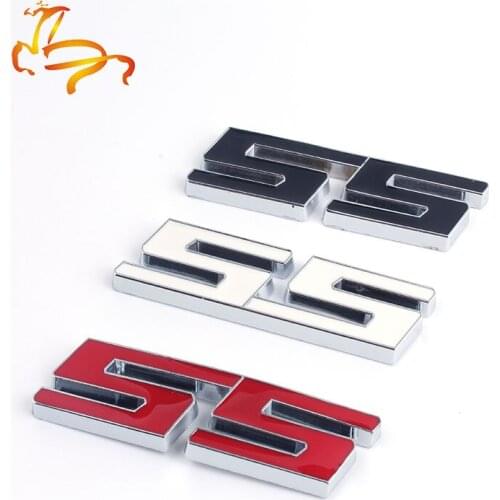 10 piece 3D metal car stickers SS letter emblem badges car styling logo decals auto decoration accessories red black white color
