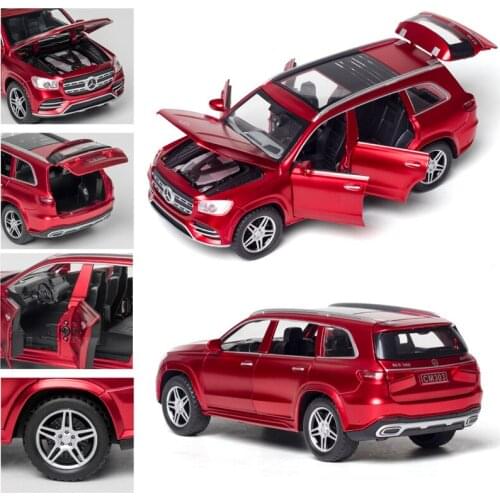 GLS 580 1:32 SUV Models Car Alloy Pull Back Diecast Vehicle Light 6 Door Miniature Car Adult Collection Gift