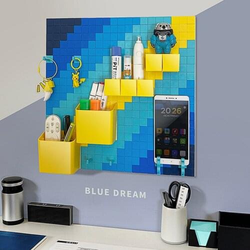 FUN GRID Azure Series Hole Board Non-Perforated Storage Rack Hanging Wall Shelves Scandinavian Creative Wall Decorative Panels