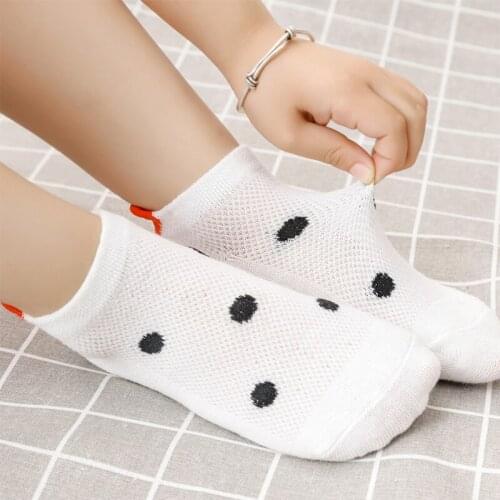 5 Pairs Cute Red Heart Socks Baby Summer Short Socks Kawaii Children And Women Cotton Breathable Ankle Socks