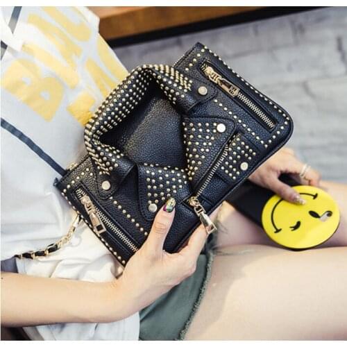 New Fashion Style Women Messenger Bags PU Leather Suit bags High Quality Ladies Shoulder Bag Clothes bolsas Rivet Chain bag