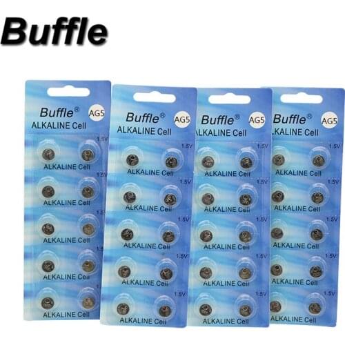 New Buffe 40pcs/4packs LR754 393 AG5 Button SR754 193 Cell Coin Alkaline Batteries 1.5V