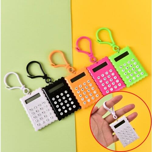 Plastic Mini Keychain Calculator Handheld Pocket Type Coin Batteries Calculator Small battery office supplies student stationery