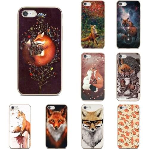 For Samsung Galaxy Note 20 S20 Plus S20 FE Ultra A12 A20E A21S A31 A41 A51 A71 Transparent Soft Cases Covers Animal Cute Fox
