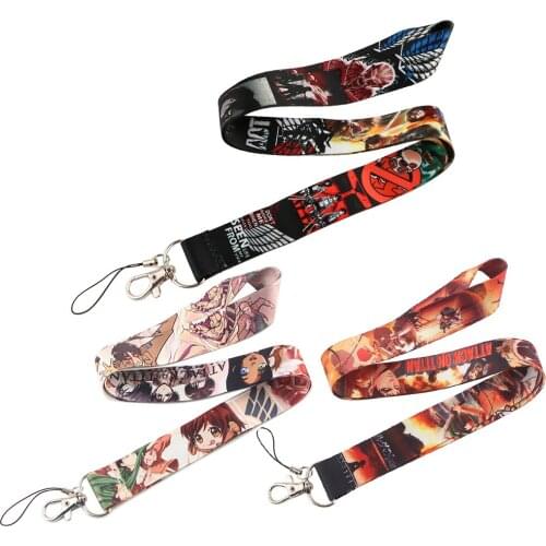 JF0195 Anime Printed Lanyards For Buttons Phone Neck Straps Hanging Rope Badge Holder Keychain Lanyard Rope