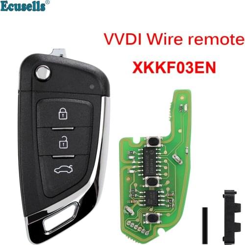 Xhorse XK Series Universal Wire Remote XKKF03EN VVDI Remote Car Key 3 Buttons for VVDI2 / VVDI Mini / Key Tool Max