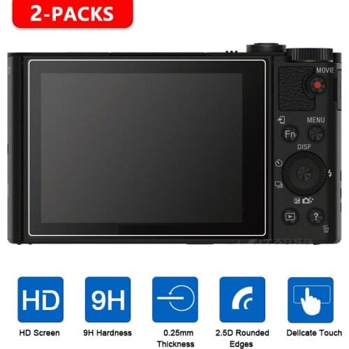 2Pcs Tempered Glass Screen Protector for Sony HX90 HX90V HX99 WX500 WX800 WX700 HX80 WX300 WX350 HX400 HX300 HX350 RX1R RX1RII