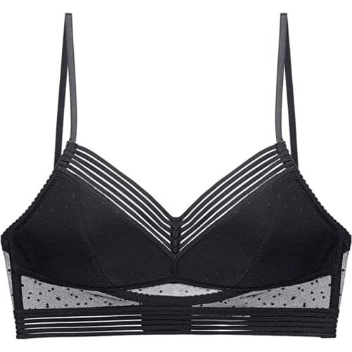 Women wire free bra sexy lace comfortable breathable ladies underwear lingerie CYHWR