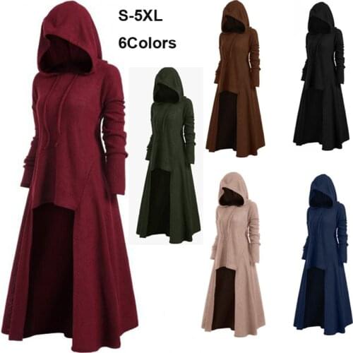 S-5XL Hooded Dress Middle Ages Renaissance Halloween Hunter Archer Cosplay Costumes Vintage Medieval Carnival Party Vestido