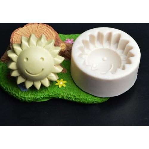 Smile Face Sun Flower Shape Liquid Soap Fondant Silicone Molds