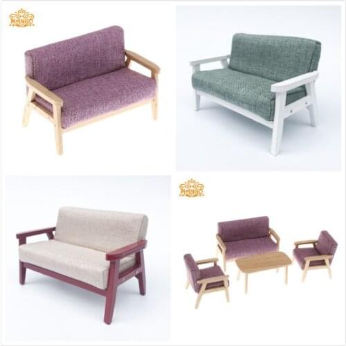 1:12 dollhouse dollhouse mini furniture model living room scene Japanese-style armchair double sofa new