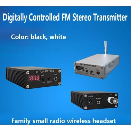 1mW PLL Stereo FM MP3 Transmitter Mini Radio Station 87-109MHz W/ Power Adapter Antenna Shield Wire