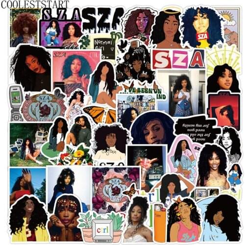 10/50Pcs/pack American R&B singer SZA Stickers Skateboard Fridge Phone Guitar Travel Snowboard Motorcycle Luggage Classic Cool