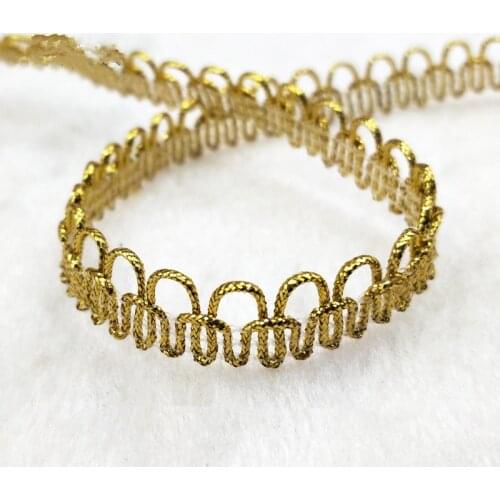 10Yards Gold/Silver Double Color Single Arch Semicircle Lace Sewing Trim DIY Craft Wedding Dress Fabric DIY Garment Accessories