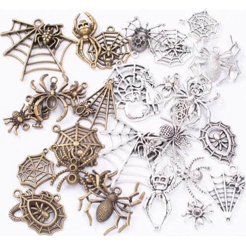 100g/Lot Mixed Animal Pendants Silver Color Random Alloy Spider Charms For DIY Bracelet Necklace Jewelry Making
