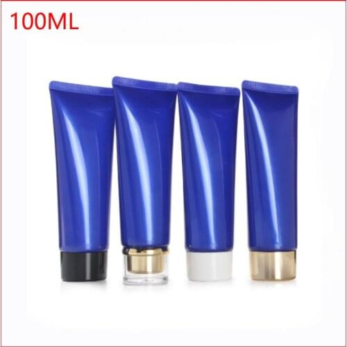 100ML blue Empty Soft Tube For Cosmetic Packaging Lotion Cream Plastic Bottle Skin Care Cream squeeze Containers Tube 100pcs