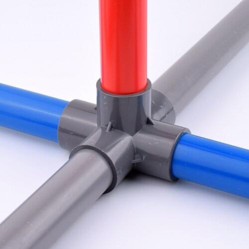 2-10Pcs 5 Ways Cross Garden Irrigation Tube Hydroponic Frame Connectors PVC Pipe Three-dimensional Joint Aquarium Fittings DIY