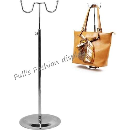 2pcs hot sale W-type metal hanging bags display holder Adjustable wig slik scarf purse handbag display stand rack free shipping