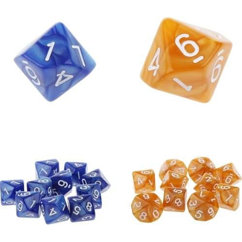 20pcs D10 Acrylic Dices 22mm Table Card Game Props for