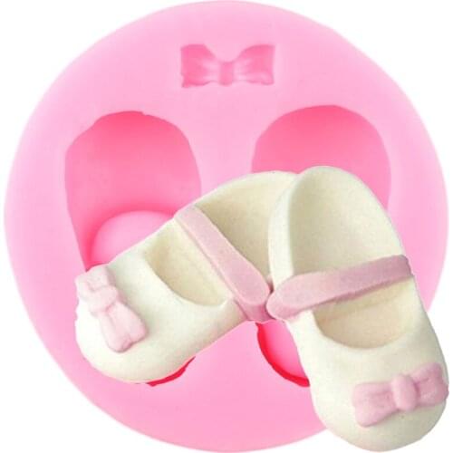 3D Baby Girls Shoe shape Fondant Cake Making Tools Silicone Cake Mold Sugar craft Soap Mold Chocolate Decor Kitchen Baking Mold