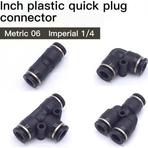 5pcs/lot Inch to Metric Pneumatic PU/PV/PE/PY Air Pipe Plastic Quick Adapter Straight Elbow T Type Y Type Pneumatic Components