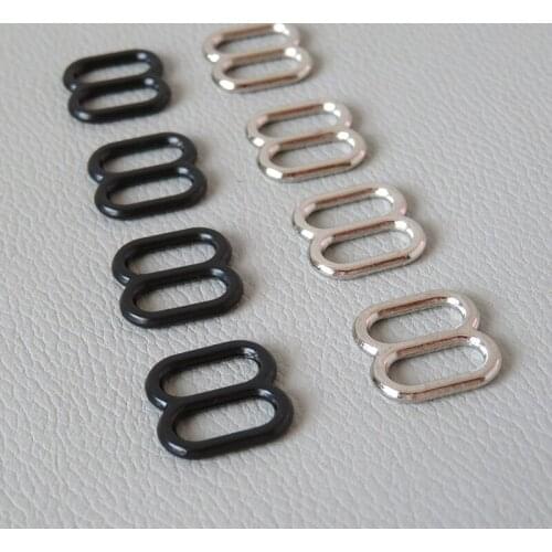 50Pcs/Lot Wholesale 10mm Metal Buckle Slider For Bag Accessory Adjuster Belt Loop Hardware Dog Cat Collar Garment Harness Clasp