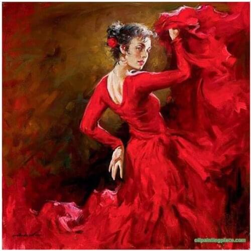 Red dress dancer DIY 5D Diamond Mosaic Handmade Diamond Painting Cross Stitch Kits Diamond Embroidery Patterns Rhinestone AS080